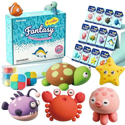 Both idea Air Dry Clay Kit, Ocean Theme | 12 Packs, Non-Toxic Kids Gift - style: Ocean Adventure