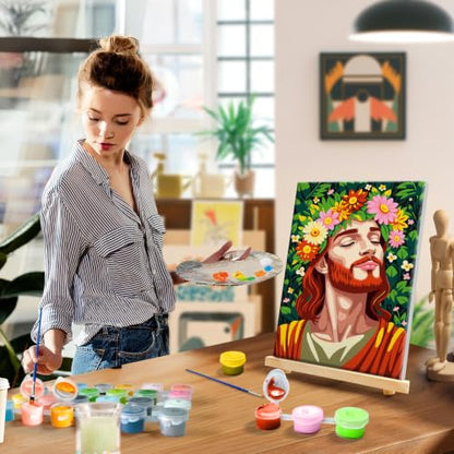 YOYA Framed Paint by Numbers Kit for Adults - Jesus Paint by Number - color: Jesus 040