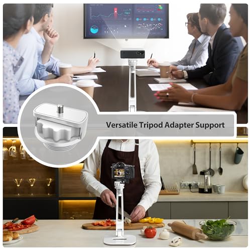 AboveTEK Multi-Angle Adjustable Tablet Stand, 360 Swivel iPad Stand Aluminum Desk Mount Fits 4'-11" Tablets White - color: White