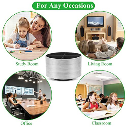 Round Leather Art Supply Organizer,Remote Control Holder,360 Degree Spinning,Multi-Functional Pencil Holder,4 Compartments Desktop Stationary Organizer(1-Light Grey2) - color: 1-Light Grey2