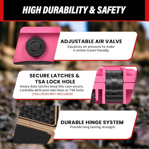 SEKKVY Gun Case for Handguns, Pistol Case Hard Shell - color: 1-Pistol Case, Pink