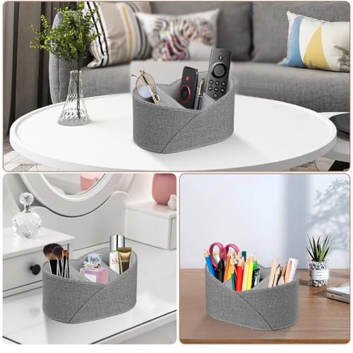 PU Leather TV Remote Control Holder,Pen Caddy/Cup,Art Supplies Organizer - color: Grey