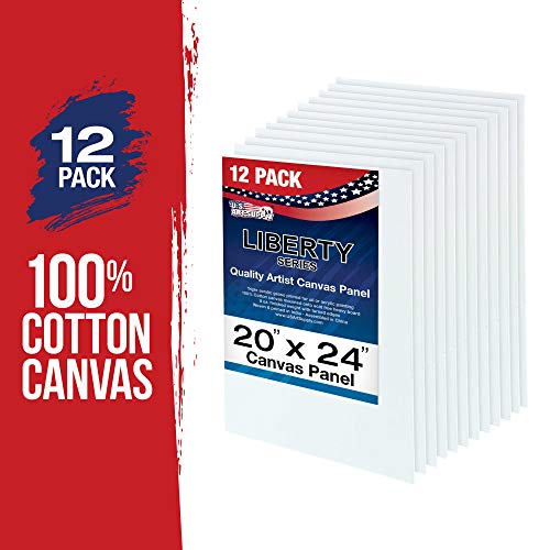 U.S. Art Supply 20 X 24 Inch Art Canvas Board Panels 12 Pack - 8 Ounce - size: 20" x 24"
