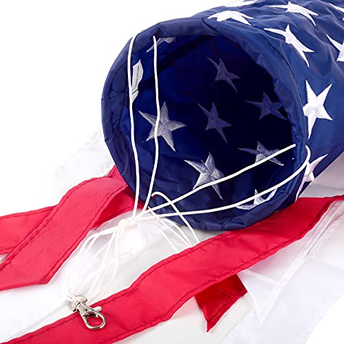 2 Pack American Flag Windsock 40 Inch with Embroidered Stars - color: Red-2pack, size: 40 Inch