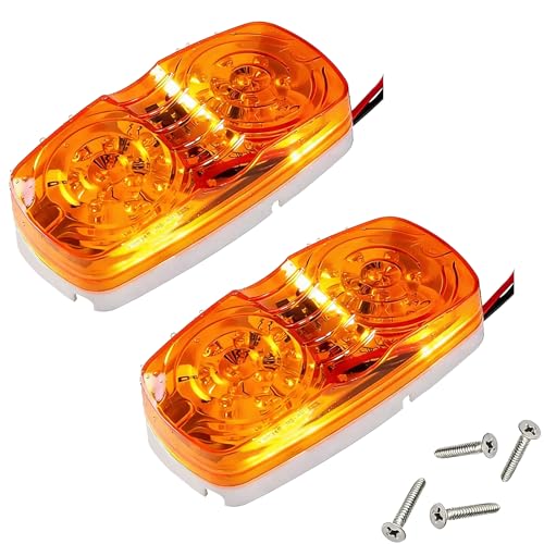 NEW SUN® Amber Trailer RV Marker Light, 10 High-intensity LED, 4x2, 2 Pcs - color: 2*Amber