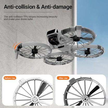 Protective Guard Bumper Ring for DJI Flip Drone Propellers Bezel Anti-Collision Protectors Prop Frame Cover Guards Accessories (Black)
