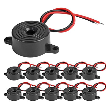 Active Piezo Buzzer 90 db with Industrial Audio Inside 2-Wire Leads Electric Alarmer DC 3-24V 10 Pcs