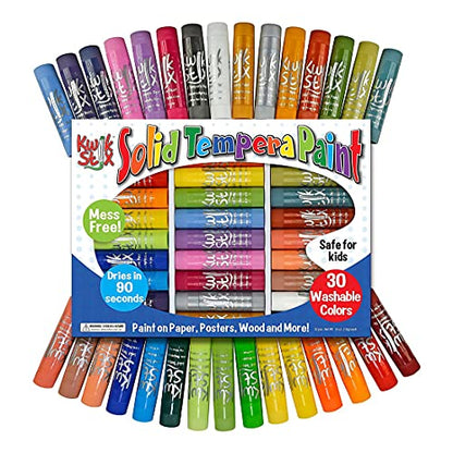 The Pencil Grip Kwik Stix Solid Tempera Paint 30 Colors Including, Pastel, Jewel and Earth Tones TPG-681