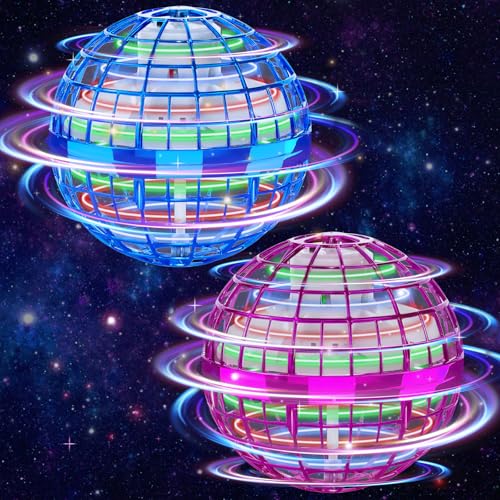 2PCS Flying Orb Ball 2026, Cosmic Fly Ball Boomerang Hover Ball - color: Blue+purple