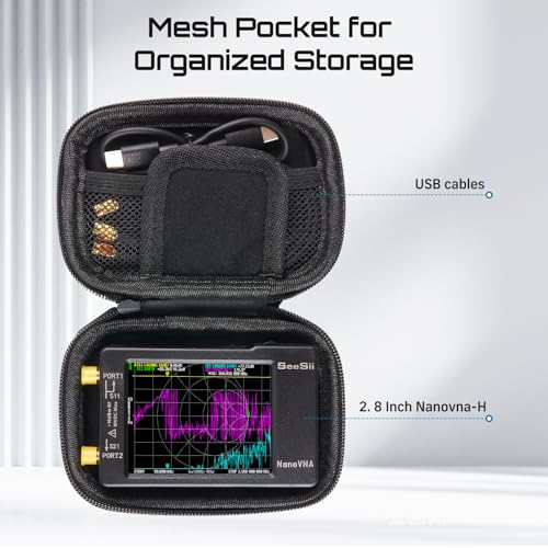 Seesii 2.8" NanoVNA-H Protective Case, EVA Hard Shell Storage Pouch - size: 2.8 inches