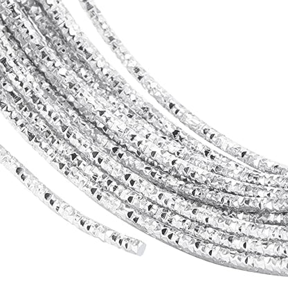 BENECREAT 12 Gauge 33 Feet Textured Silver Wire Diamond Cut Aluminum Craft Wire for Ornaments Making and Other Jewelry Craft Work - size: Diamond Cut 2
