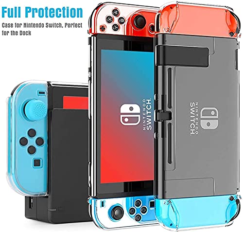 HEYSTOP Switch Carrying Case with Screen Protector, 9 in 1 Accessories Kit and 6 Pcs Thumb Grip, Protective Case