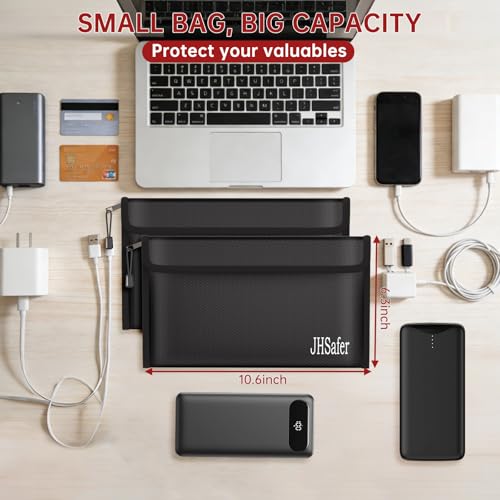 Fireproof Organizer Bag with Zipper,Travel Tech Pouch Bag,10"x6" - style: Black Bag