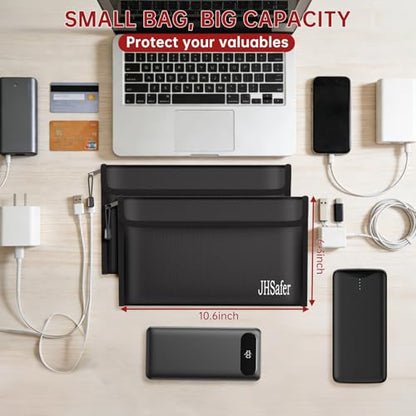 Fireproof Organizer Bag with Zipper,Travel Tech Pouch Bag,10"x6" - style: Black Bag