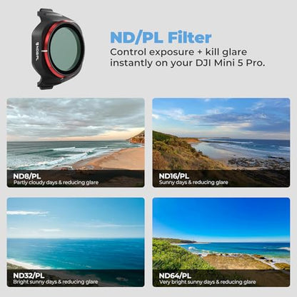 Freewell Bright Day 6-Pack ND/PL Filters for DJI Mini 5 Pro - style: Bright Day 6 Pack
