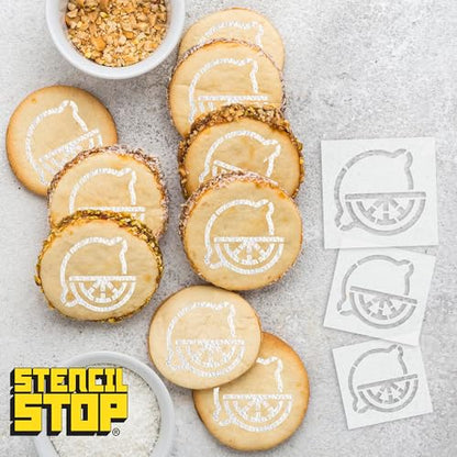 Stencil Stop Lemon Stencil - Reusable for DIY Projects, Painting, Drawing, Crafts - 14 Mil Mylar Plastic (Lemon - 6 Pack (2", 3", and 4", 2 Each)) - size: Lemon - 6 pack (2", 3", and 4", 2 each)