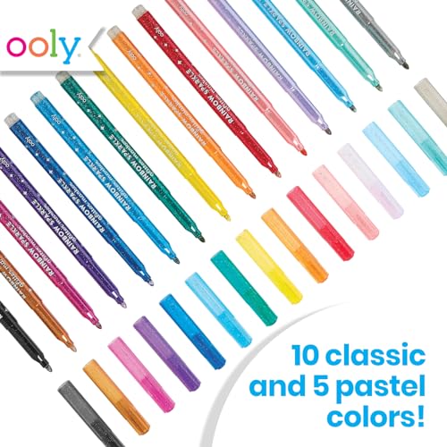 Ooly Rainbow Sparkle Glitter Markers, Set of 15 - color: Glitter