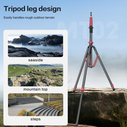 FreeSea MT-02 Aluminum Alloy Photography Light Stand, Adjustable Tripod - size: 102inch