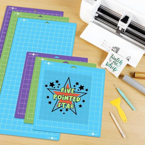 HTVRONT Cutting Mat 6 Pcs, 12x12 & 12x24, Compatible with Maker & Explore - color: Green,Purple,Blue, size: 12x12 & 12x24 in