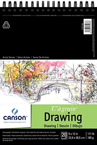 Canson C à Grain Drawing Paper Pad, White, 9x12 in - size: 9x12, style: C à Grain® Drawing