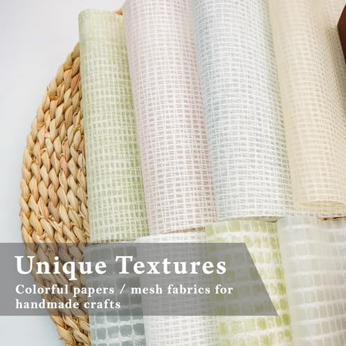Colorful Textured Fabric(misty lattice mesh, Close to A5 size) - color: misty lattice mesh