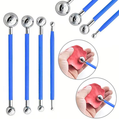 30Pcs Clay Sculpting Tool Set, Polymer Clay Kit with Silicone Sculpting Brushes, Wooden Carving Tools, Ball Stylus, Dotting Pens & Smoothing Sponge, Multi-Function Craft Tools for Pottery, Ceramic - color: 30Pcs