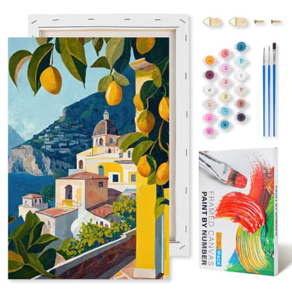 Lemon Tree Framed Paint by Numbers Kit for Adults Beginner 8x12 inch - color: Frame-OP-US10