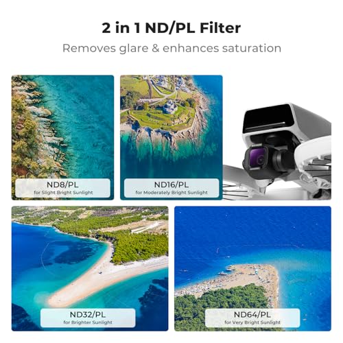 K&F CONCEPT ND/PL Filter Set Compatible with DJI Flip/Lito X1 - style: ND8&PL+ND16&PL+ND32&PL+ND64&PL
