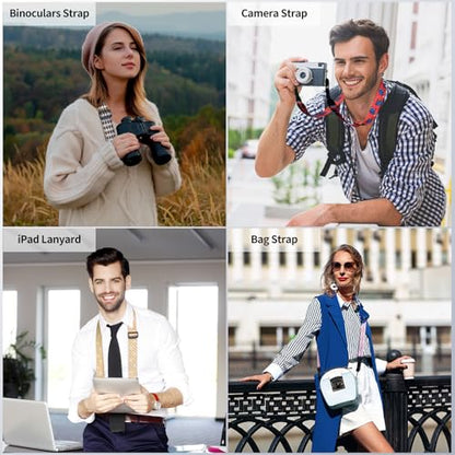FIEIL Houndstooth Shoulder Strap, Adjustable Camera Strap with 2 Sets of Quick-Release Buckles, Comfortable Neck Strap for iPad, Tablet, Camera, Laptop, Binocular, Luggage Bag - color: Houndstooth