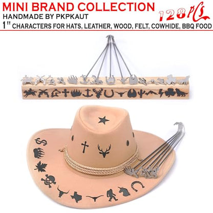 128Pcs 1" Custom Branding Iron for Wood, Leather Branding Stamp Kit - size: 128PCS 1" Assorted Characters Full Set