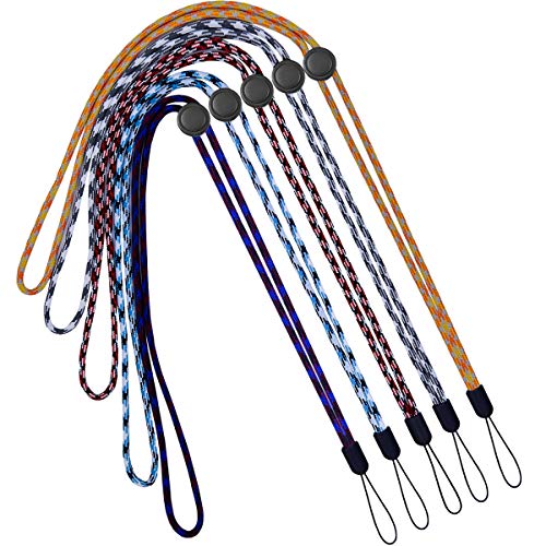 YOUOWO 5Pack 5Colours Adjustable Lanyards Multicolor,Neck Strap Lanyard - color: Colors