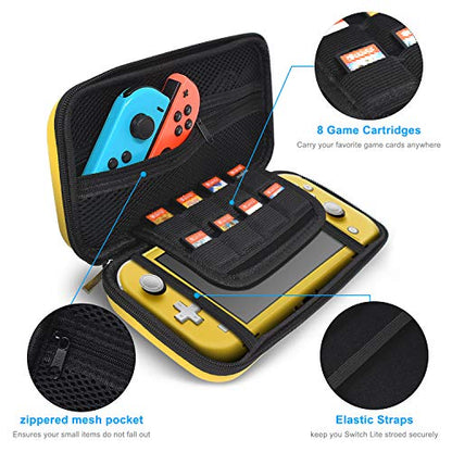 YUANHOT Carry Case & TPU Cover for Switch Lite 2019 - Yellow - color: yellow