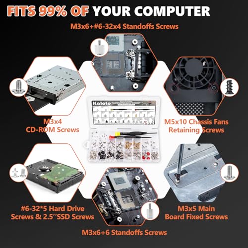 167 Pcs Computer Screw Kit, M.2 NVMe SSD Screws Set - color: 160Pcs Silver Pc Screws