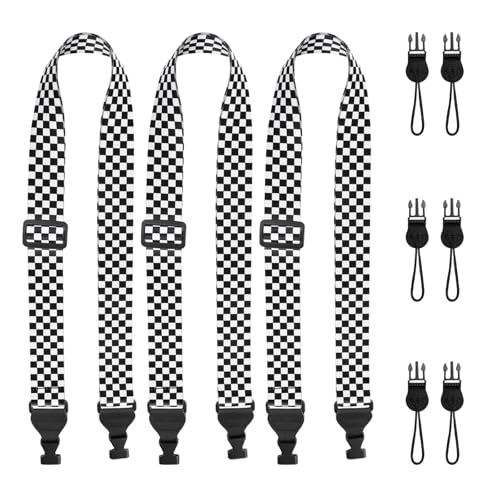 FIEIL 3 Pack Adjustable iPad Strap, Nylon Camera Strap, Comfortable Shoulder Strap for iPad Case, Cellphone Tablet, Camera, Laptop, Binocular, Luggage Bag(Black and White Checkered) - color: Black and White Checkered