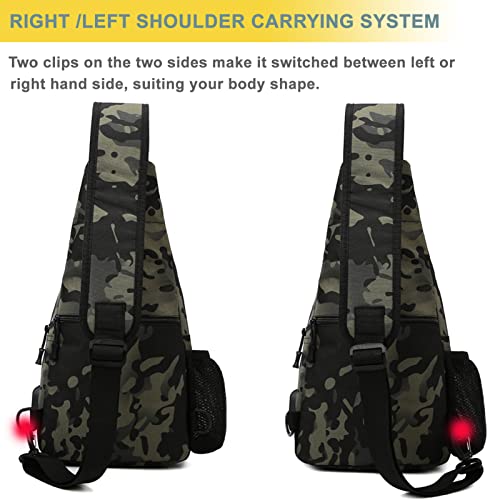 Tactical Shoulder Bag - 1000D Molle Military Backpack Outdoor Daypack Chest Pack - color: Pink
