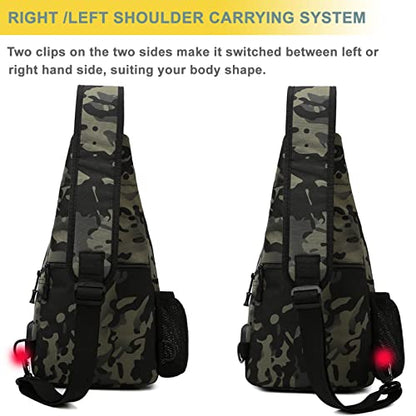 Tactical Shoulder Bag - 1000D Molle Military Backpack Outdoor Daypack Chest Pack - color: Pink