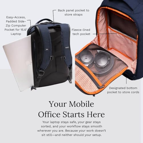 Knack Series 1 Medium Travel Backpack, 15.6-Inch Laptop, Expandable 27-39L - color: Dark Blue, size: Medium
