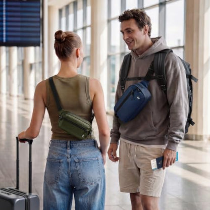 tomtoc 1.5L Sling Bag with RFID Blocking Crossbody Chest Pack for Men Women - color: Green, size: 1.5L