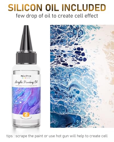 Nicpro 8 Colors 33.8 oz Large Bulk Metallic Acrylic Pouring Paint Kit - color: Metallic Color