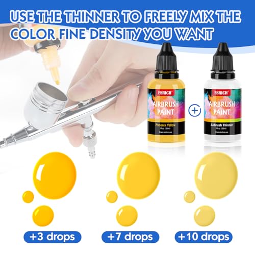 ESRICH Airbrush Paint Set, 52 Colors x 1 oz with 2 Thinner - color: 52 color