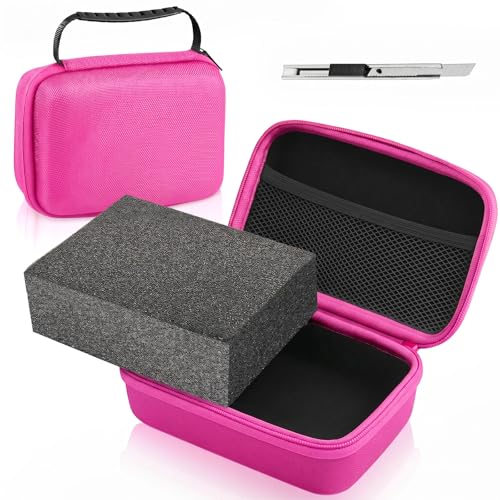 Relaxweex Hard Case with Foam, 7.8 X 6.3 X 3.5 Inch, Fuchsia - color: Fuchsia, size: 7.8 x 6.3 x 3.5 Inch