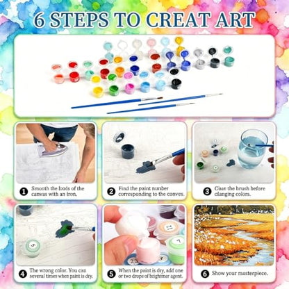 Landscape Paint by Numbers Kit for Adults 16x20 inch (without Frame) - color: MT23104-US