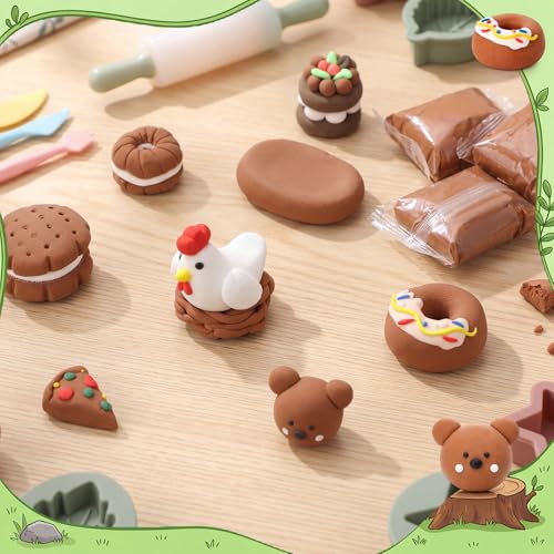 Air Dry Clay Bulk, Modeling Clay for Kids, 100 Pcs, Brown - color: Brown