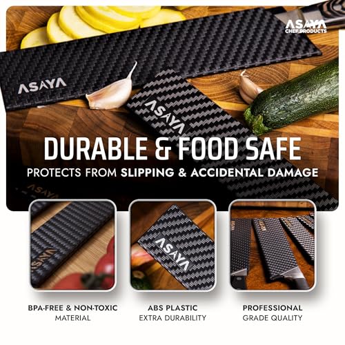 Asaya Professional Chef Knife Edge Guards – 6 Piece Knives Universal Covers - Extra Strength ABS Plastic and Food Safe Kitchen Knife Sheath Covers – Knives Not Included - size: 6Pcs