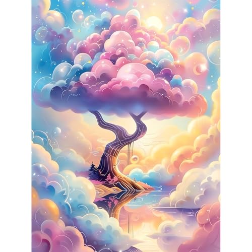 DOTSOPS 5D Dreamland Diamond Painting Kits for Adults 11.8 x 15.7 Inches - color: Tree