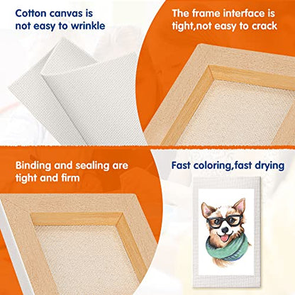 FIXSMITH Mini Stretched Canvas for Painting - 24 Pack 3 x 5 Inch, 2/5” Profile Small Canvases, 100% Cotton Primed Blank Canvas, Home Decor Project, Art Supplies for Acrylic Oil Painting - size: 3"X5"