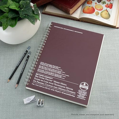Bee Paper - 9"x 9" Super Deluxe Mixed Media Sketching Pad, 60 Sheets - size: 9-inch x 9-inch, 60 Sheet Wire Bound Pad