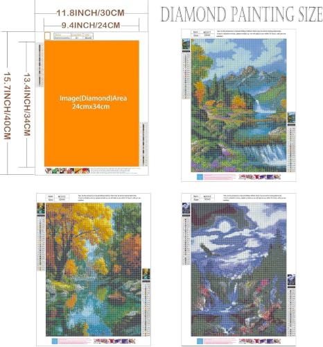 Ekuxom 3 Pack Diamond Art Kits for Adults-Landscape Diamond Painting - color: Landscape-3Pack