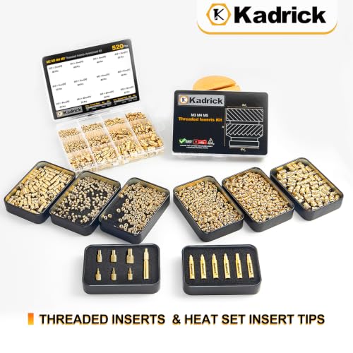 KADRICK 420PCS M3 Heat Set Inserts & M3 Screw Kit for 3D Printing - size: M3 Insert&Screws Kit 420Pcs