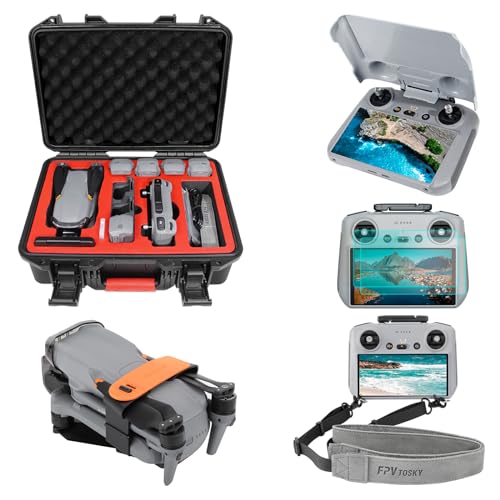FPVtosky Air 3s Accessories Bundle 5-IN-1 Accessories Kit, DJI Air 3s Case, Neck Lanyard, Screen Protector, RC2 Sunshade Protective Cover, Propeller Holder for DJI Air 3 Accessories
